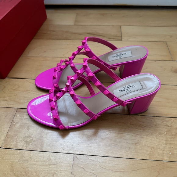 Valentino Garavani Rockstud Heeled Sandals Pink - Picture 3 of 7